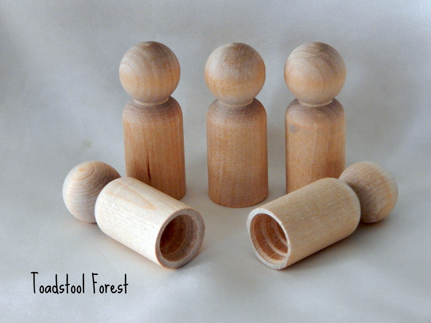 Wooden Finger Puppet Base Peg Doll Puppets by TheToadstoolForest