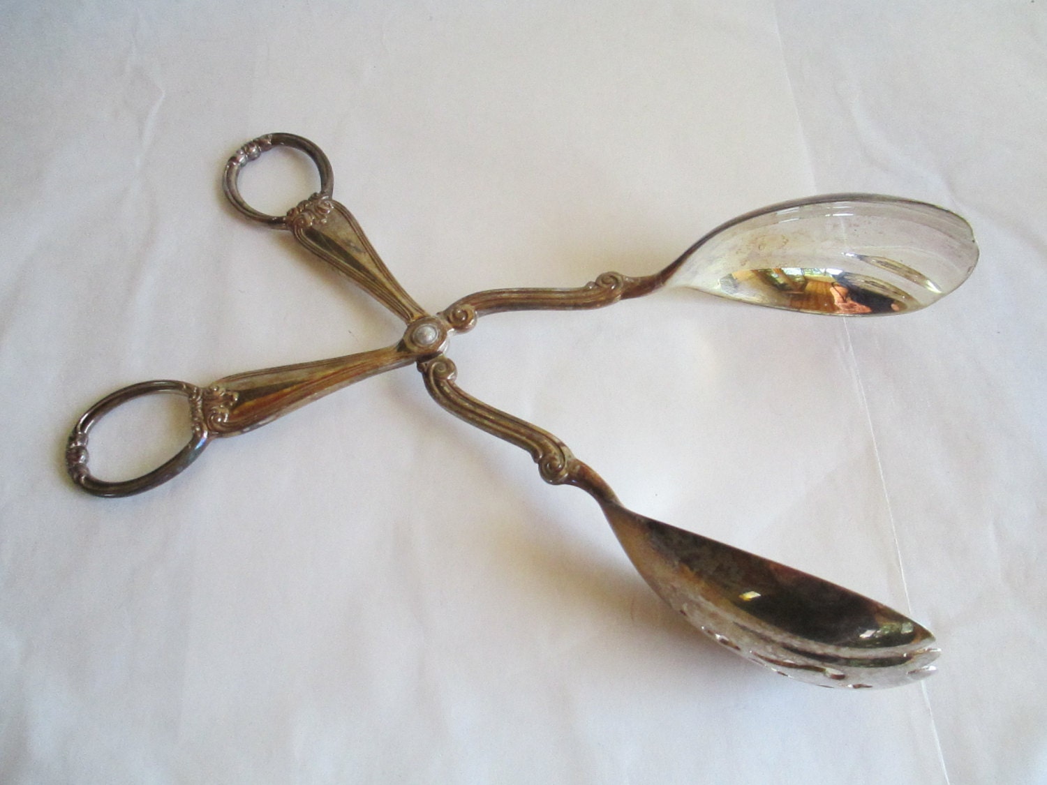 Silverplate Serving Tongs Marked Gorham by JunkArt22