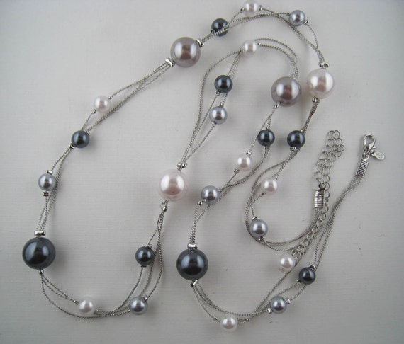 Premier Designs CLASS ACT Faux Pearl Necklace 37 Long