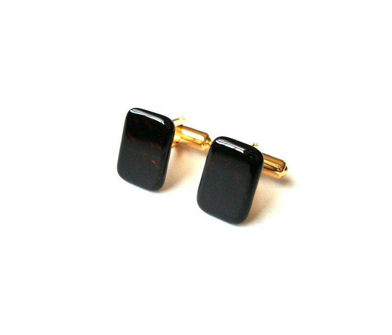 Black Cufflinks Gift For Him Gothic Mens Accessories Black Red