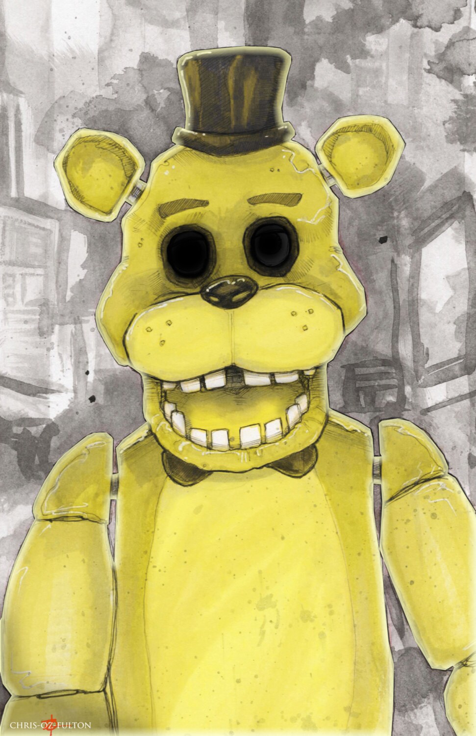 Five Nights at Freddy's Gold Freddy Poster Print