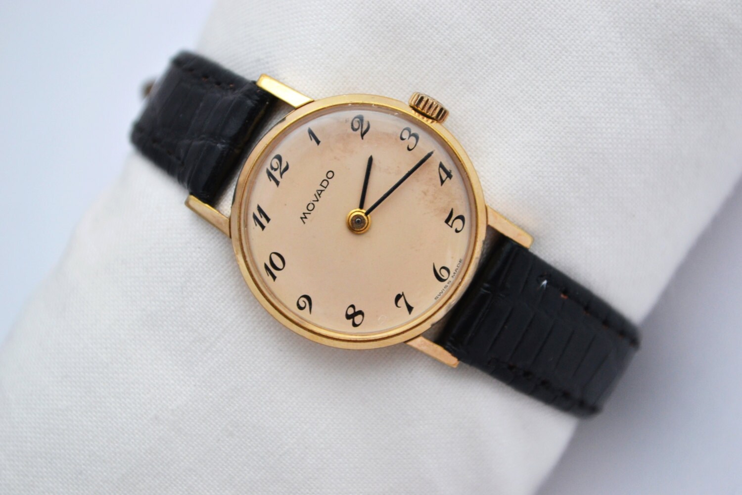 Vintage Movado Gold Plated Hand Winding Ladies Watch 345