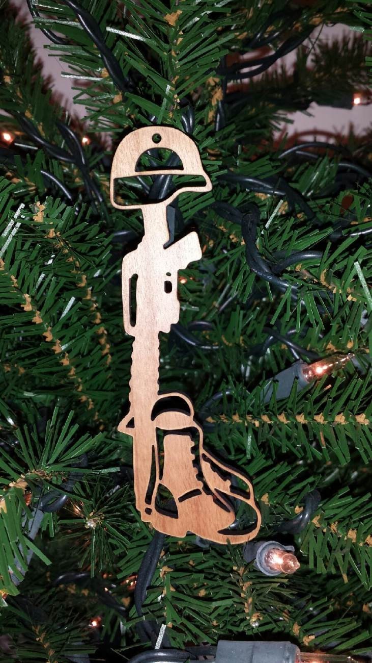 Laser Cut Gun Helmet Boots Ornament