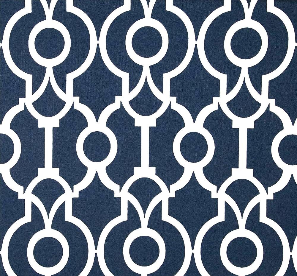 Modern Geometric Navy Blue Indoor Outdoor Curtain Fabric by