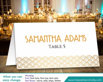 DiY Printable Wedding Place Card Template Instant Download