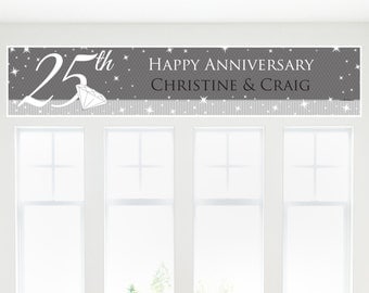 Instant Download 25th Anniversary Banner printable PDF