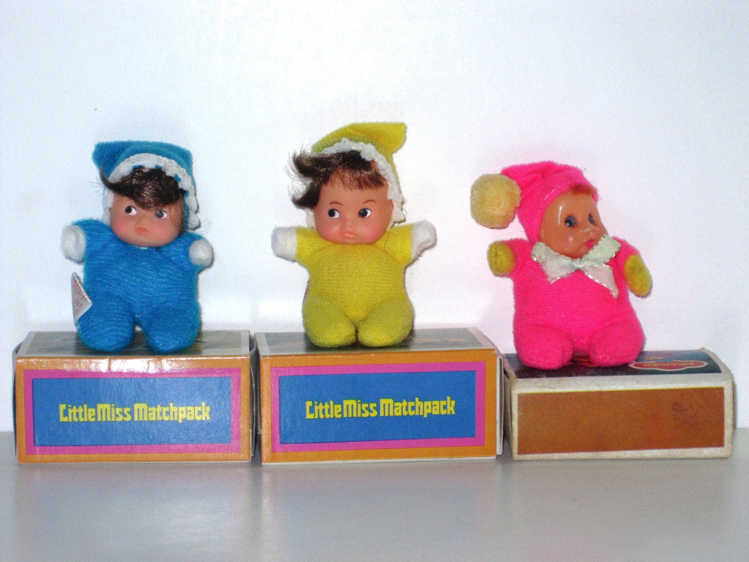 1970s Matchbox Doll Lot of 3 Little Miss Matchpack
