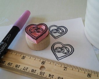 wedding doves and rings ruber stamp