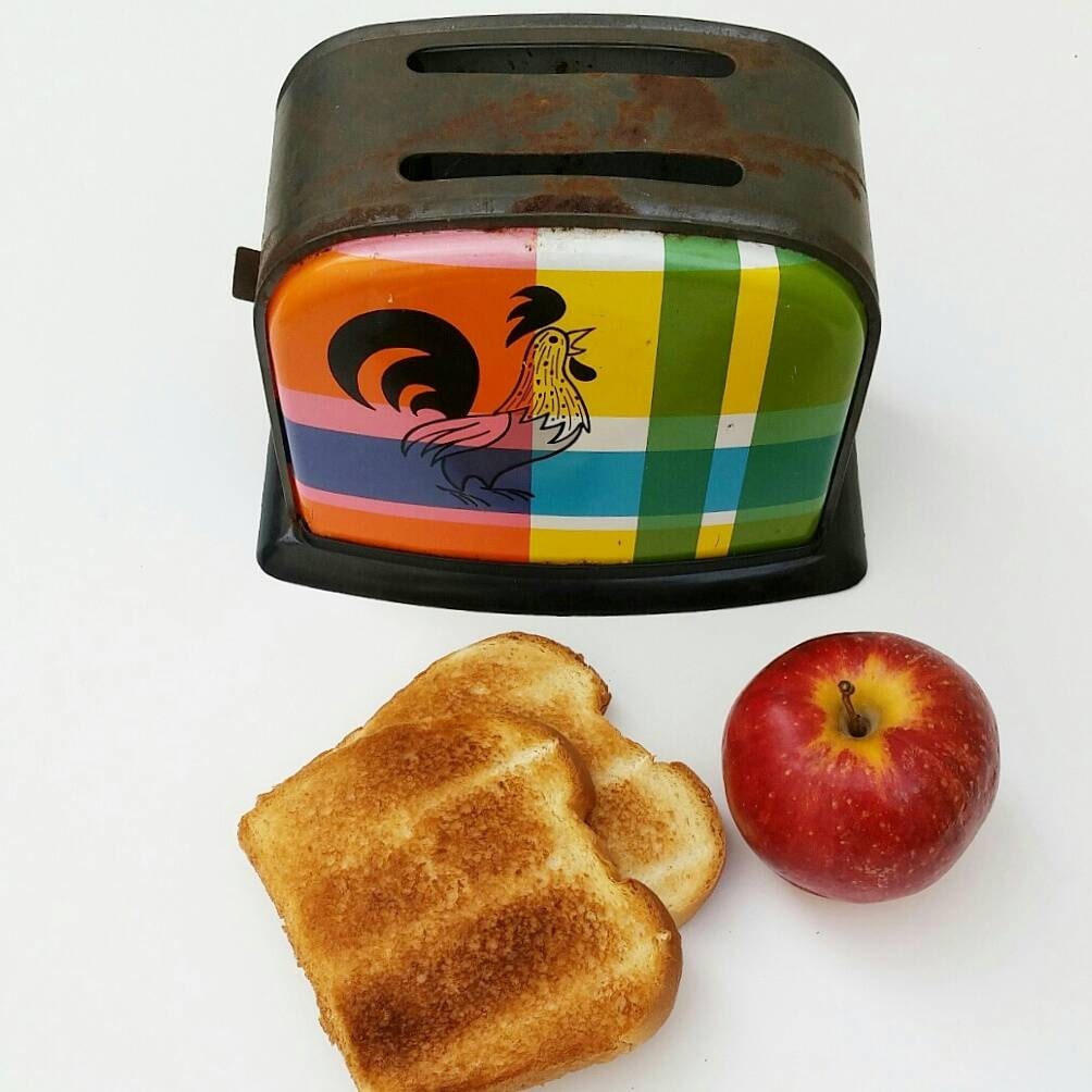 Vintage toy toaster mid century kids toys for pretend play
