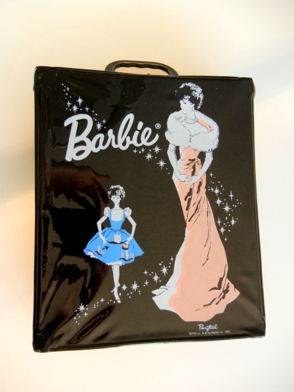 vintage blue barbie case