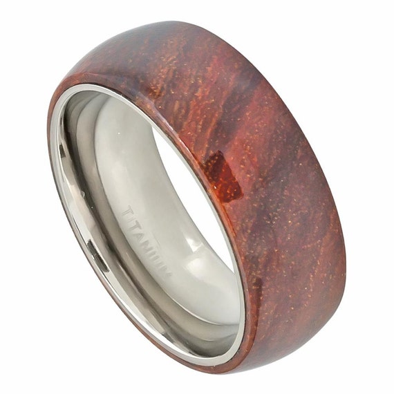 ... Wedding Band-Engagement ring-promise ring Koa Wood Inlay Men's ring
