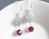 Amethyst chandelier earrings, silver chandelier earrings, amethyst earrings,1-3/4 inches, sterling silver ear wires, purple earrings Amethyst chandelier earrings, silver chandelier earrings, amethyst earrings,1-3/4 inches, sterling silver ear wires, purple earrings