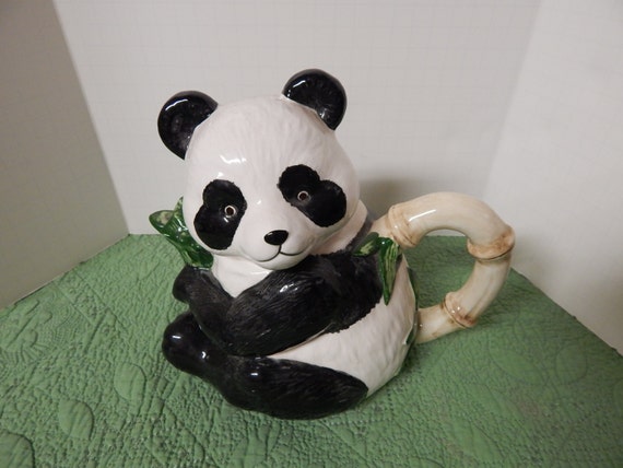 Vintage Panda Bear Teapot Figural Teapot Applause