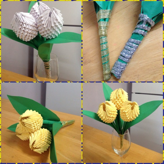 3D Origami Tulips bouquet Origami flower paper by OrigamiPhiLong