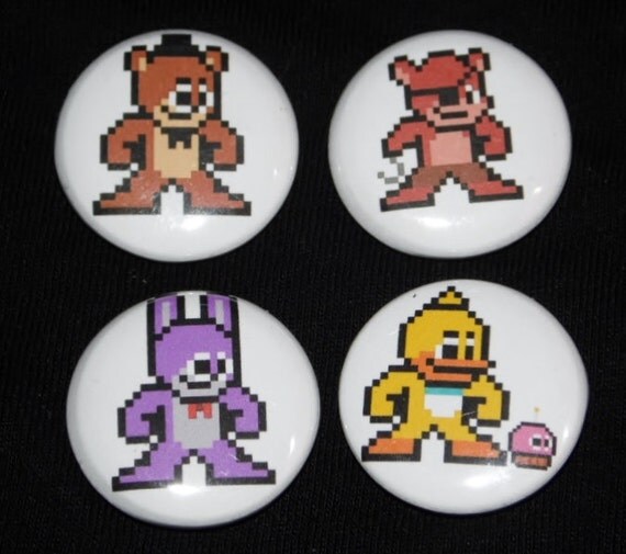 Items similar to Five Nights at Freddy's Button/Magnet Set of 4 Mega ...