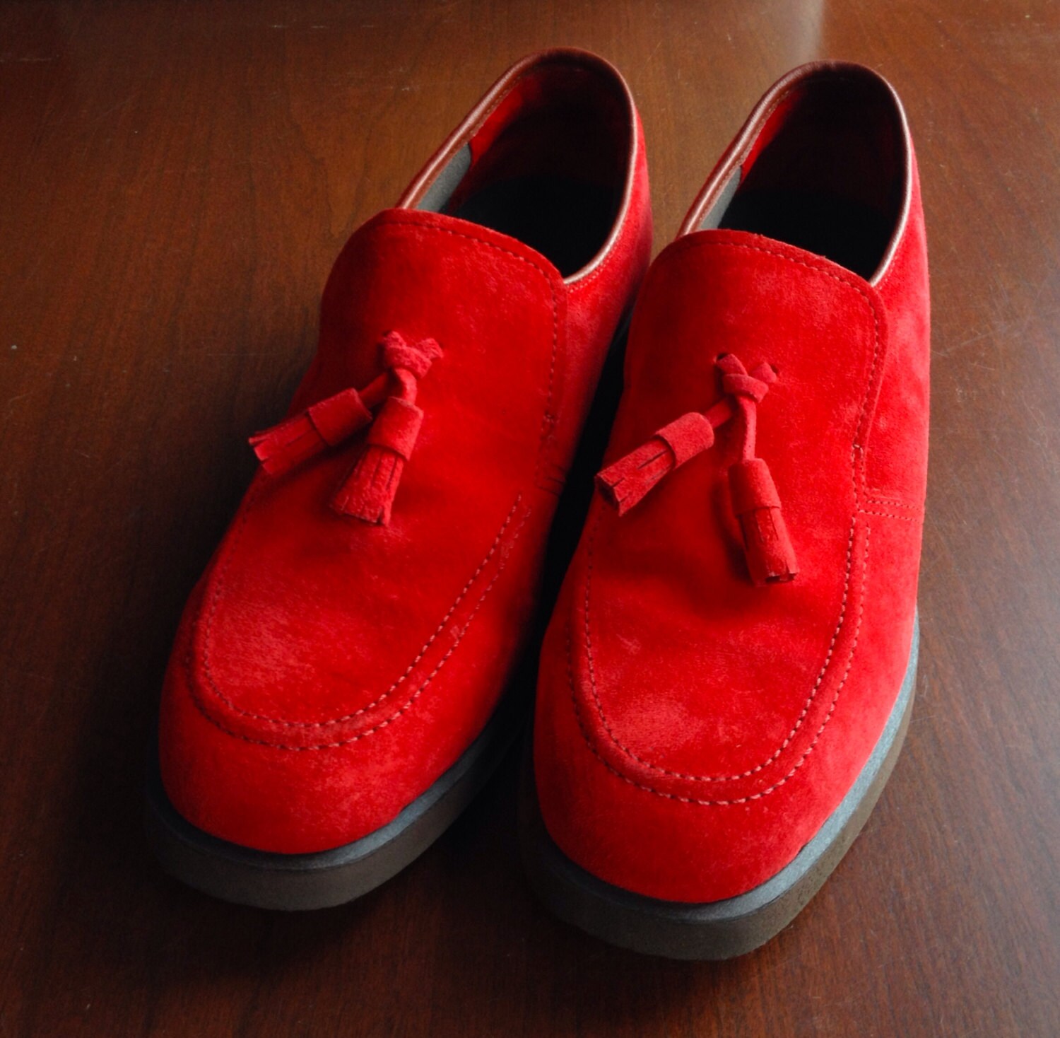 all red suede