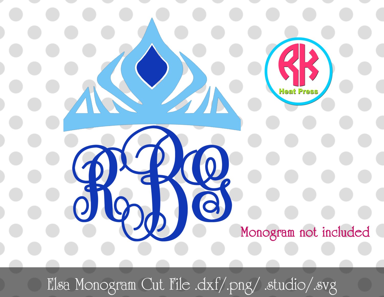 Download Elsa Monogram Crown Cut Files Monogram file sold by ...