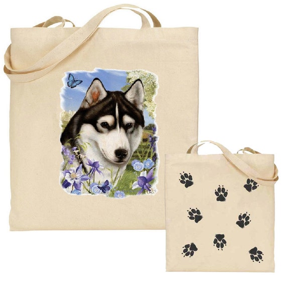 Items similar to Siberian Husky tote bag, personalized, reusable