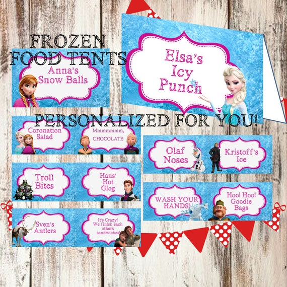 personalized frozen food tents cards labels tagsprintable
