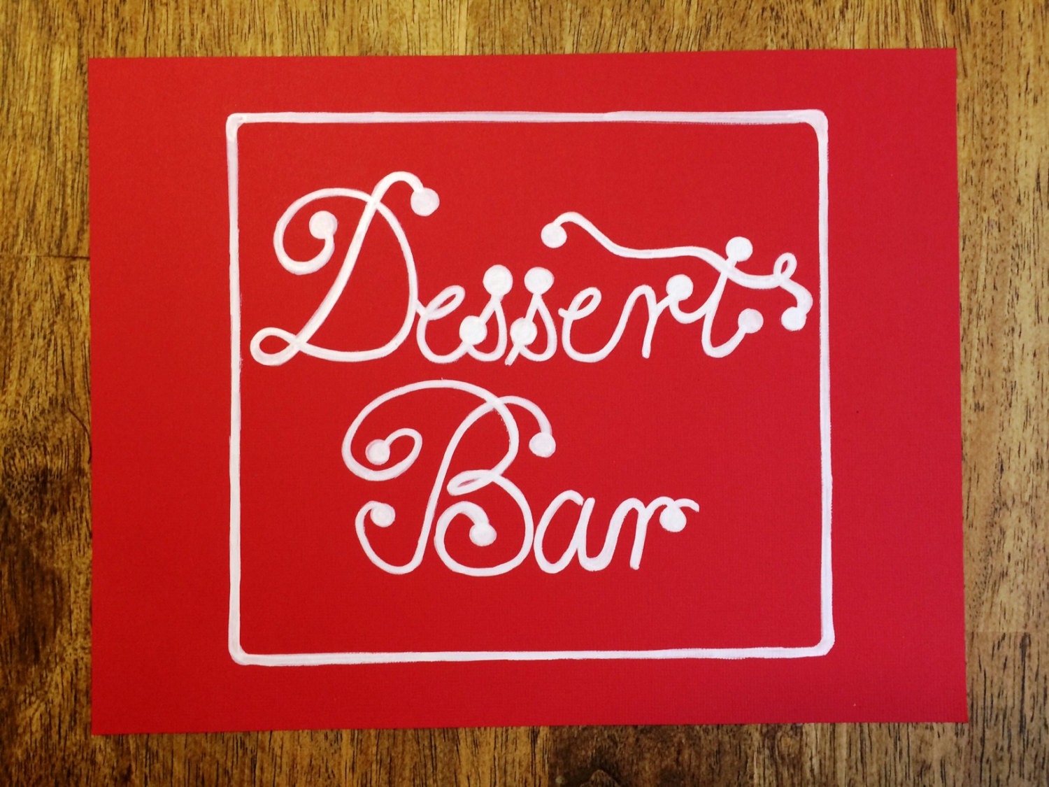 Whimsical Unique Dessert Bar Sign for Wedding by CanvasPaperWood