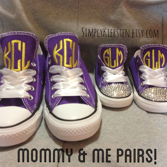 Mommy and me shoes, mommy and me clothing, mommy and me baby girl, monogram converse, mommy and me matching, toddler converse,child converse