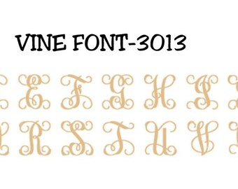 Vine font letters | Etsy