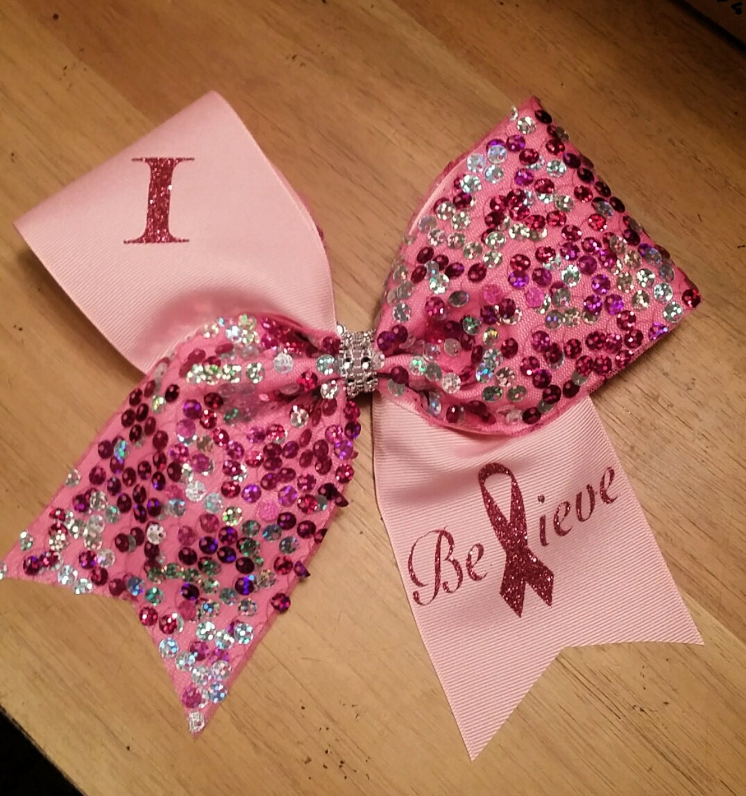 I believe breast cancer awareness cheer bow