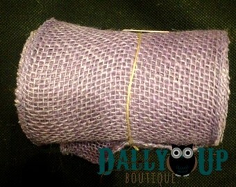 Burlap - Purple Ribbon 5.5 " - Home Decor - Bows - Crafts - Weddings - Baby Showers