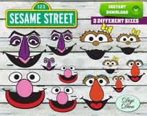 Sesame Street Faces Cut Outs Printables, Large, Medium and Small ...