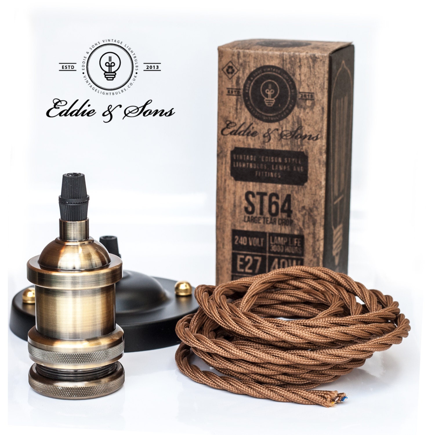 Edison Vintage Light Bulb Pendant Kit Lamp Holder Ceiling