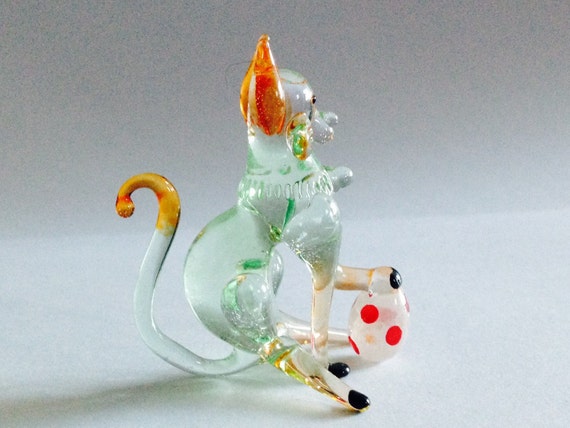 hand blown glass cat