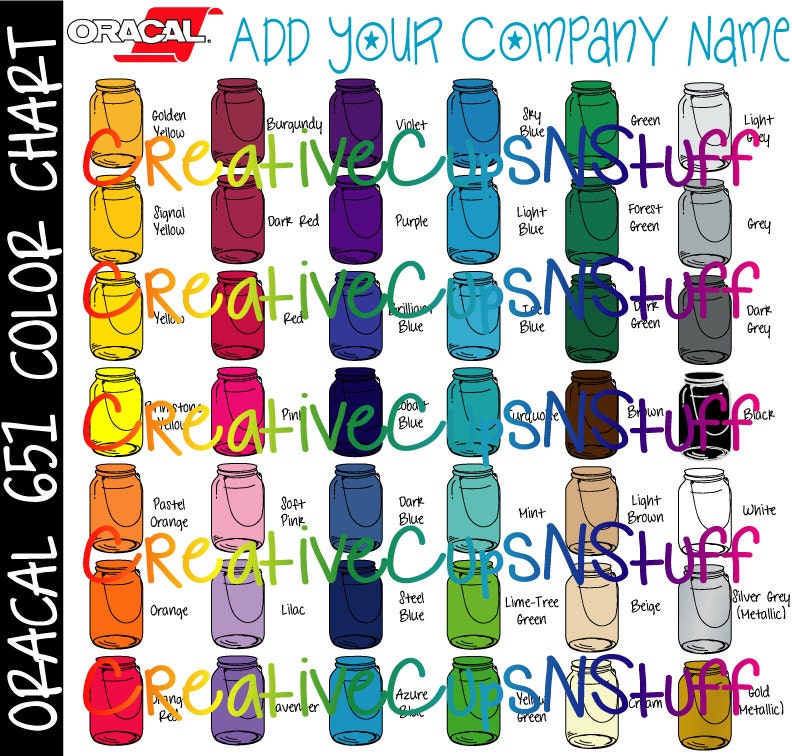oracal 651 color chart with names