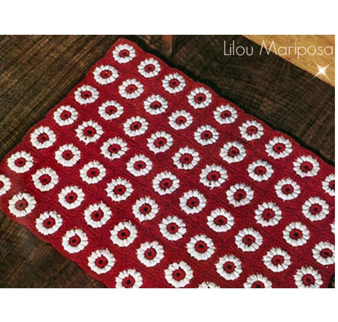 Crochet RUG Pattern Vintage 70s Daisy Crochet Mat Rug Pattern