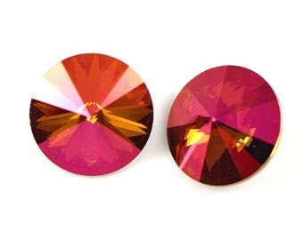 SWAROVSKI 1122 14mm Rivoli - Crystal Mahogany