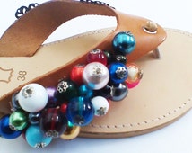 Popular items for leather flip flops on Etsy