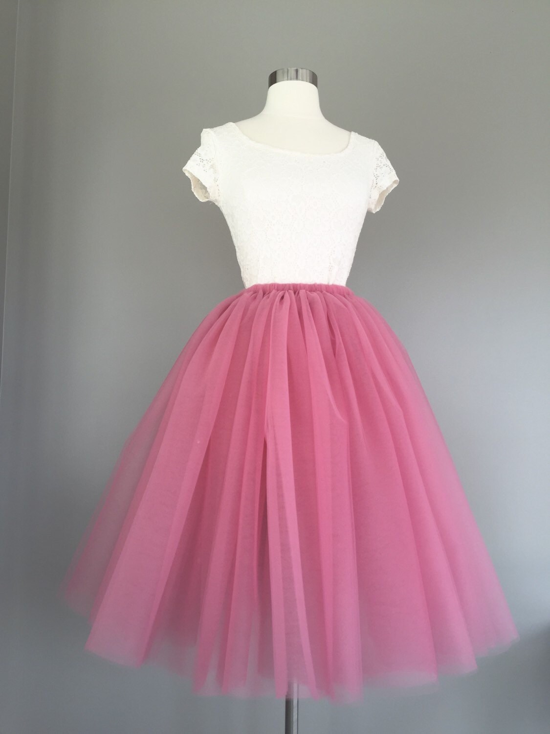 Tulle skirt adult tutu dusty rose tutu pink tulle skirt