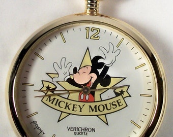 New Vintage Mickey Mouse Pocket Watch! HTF! Gorgeous!