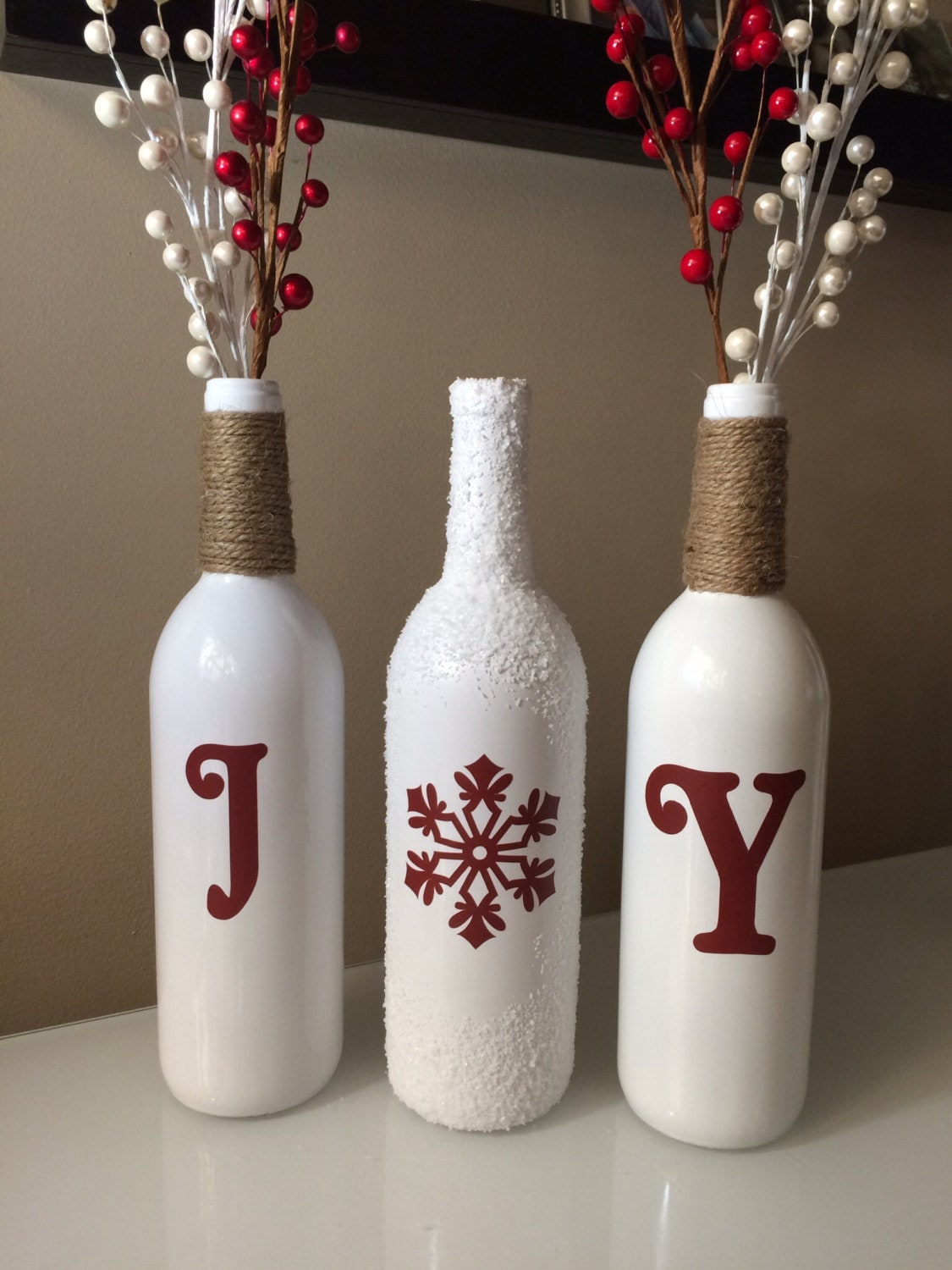 Joy Wine Bottles Christmas Joy Wine Bottles by
