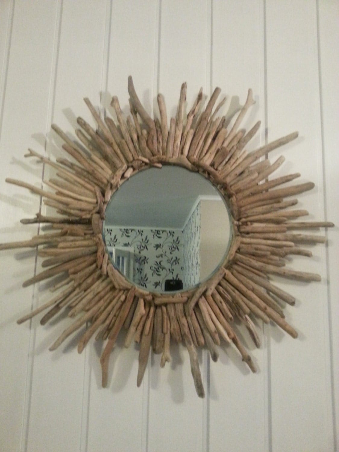 Large round driftwood mirror approx. 75cm in diameter
