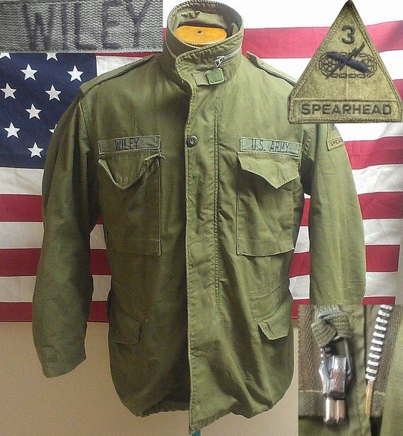 Vintage 1960s US Army Spearhead M65 Field By Restoredmilitaria