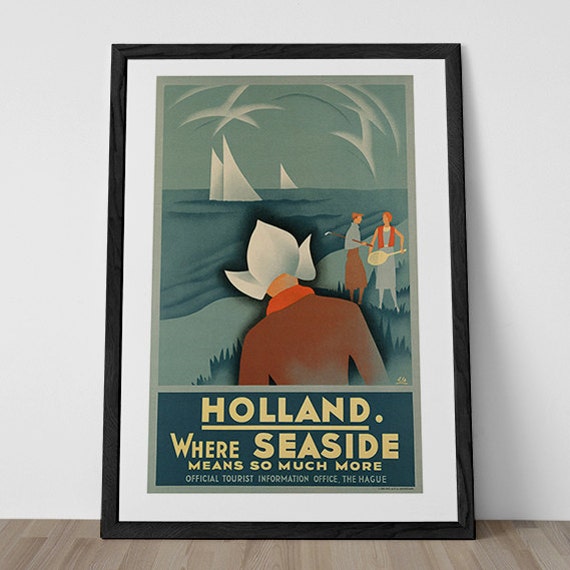 HOLLAND Travel Poster NETHERLANDS Poster by EncorePrintSociety