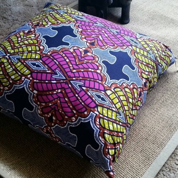 Items similar to African Dutch Wax Ankara Fabric Pillow Cover
