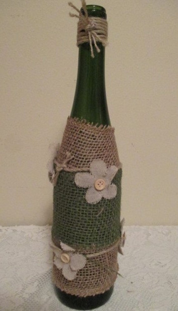 burlap wine bottle