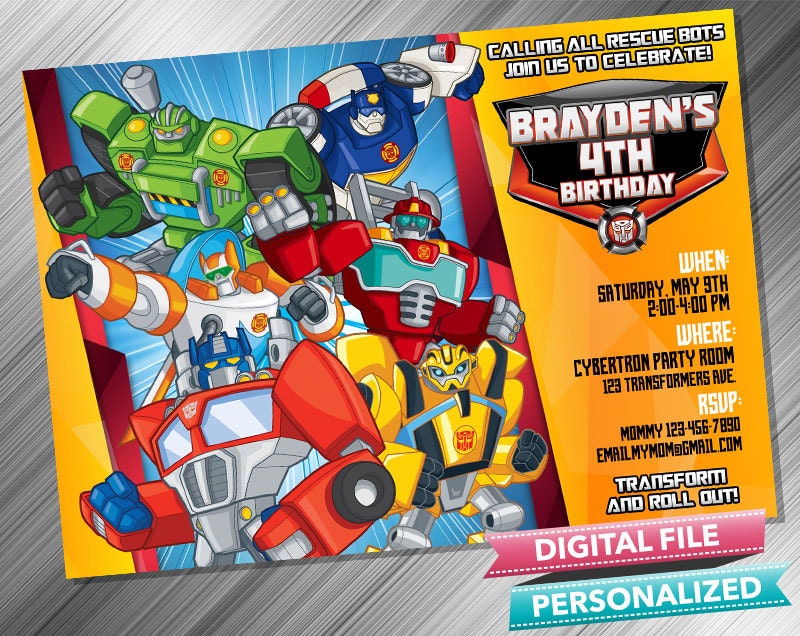 Rescue Bots Party Invitations 2