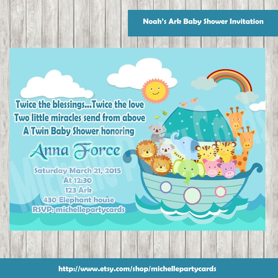 Noah39;s Ark Baby Shower InvitationNoah39;s Ark Birthday Party