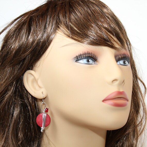 Big Red Earrings Long Red Earrings Red Jewelry Colorful