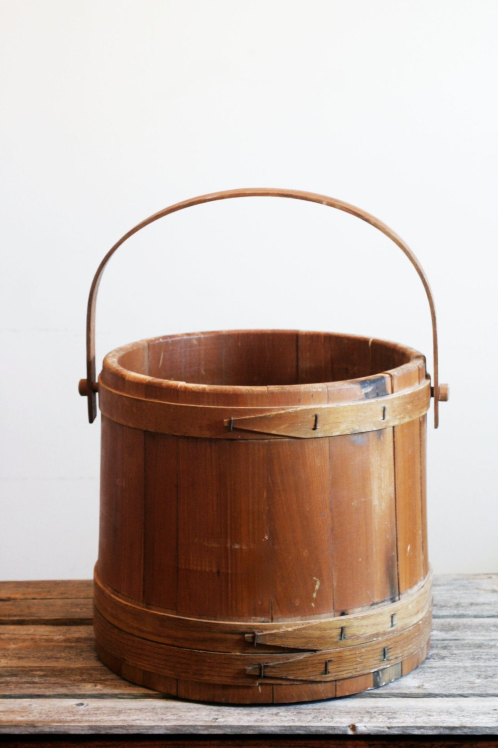 Large Antique Firkin Bucket