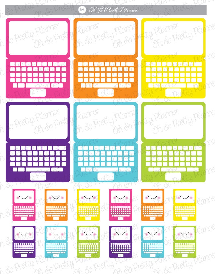 Laptop Stickers for your ECLP by OhSoPrettyPlanner on Etsy