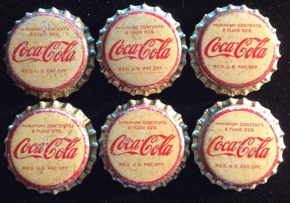 6 COCA COLA cork soda bottle caps