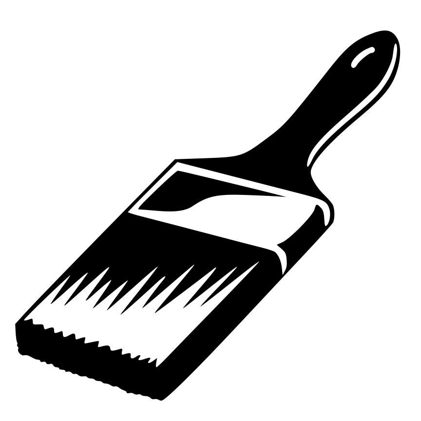 Paint Brush DieCut Decal Car Window Wall Bumper Phone Laptop